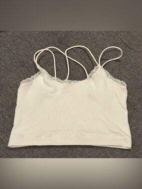 White, Black & Off-White Slim-Strap Crop Camis